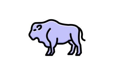 Bizon, vektör, piksel mükemmel, illüstratör dosyası