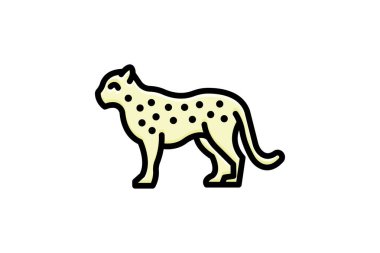 Leopar, vektör, piksel mükemmel, illüstratör dosyası