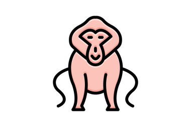 Babun, vektör, piksel mükemmel, çizer dosyası