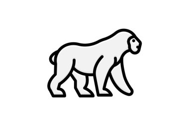 Goril, vektör, piksel mükemmel, çizer dosyası