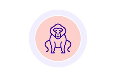 Babun, vektör, piksel mükemmel, çizer dosyası