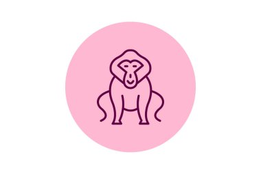 Babun, vektör, piksel mükemmel, çizer dosyası