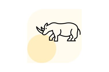 Gergedan, vektör, piksel mükemmel, çizer dosyası