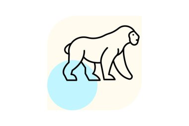 Goril, vektör, piksel mükemmel, çizer dosyası