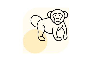 Şempanze, vektör, piksel mükemmel, illüstratör dosyası