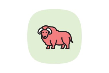 Muskox, vektör, piksel mükemmel, illüstratör dosyası