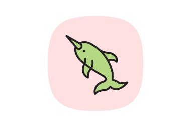 Deniz gergedanı, vektör, piksel mükemmel, çizer dosyası