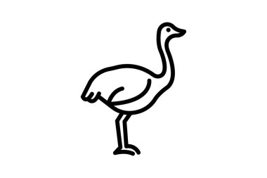 Devekuşu, vektör, piksel mükemmel, illüstratör dosyası