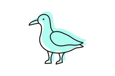 Martı, vektör, piksel mükemmel, illüstratör dosyası