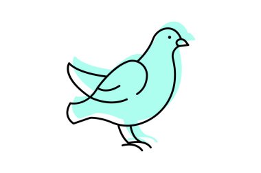 Güvercin, vektör, piksel mükemmel, çizer dosyası