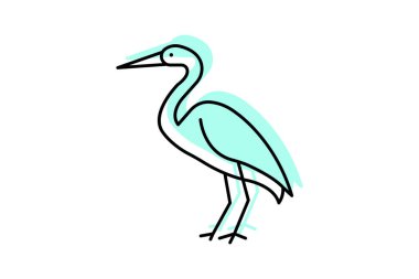 Akbalıkçıl, vektör, piksel mükemmel, illüstratör dosyası