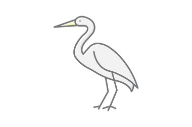 Akbalıkçıl, vektör, piksel mükemmel, illüstratör dosyası