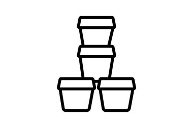 Clay Pots Yığını, vektör, piksel mükemmel, illüstratör dosyası