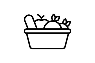 Sebze sepeti, vektör, piksel mükemmel, illüstratör dosyası