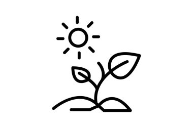 Sapling Under Sun, vektör, piksel mükemmel, illüstratör dosyası