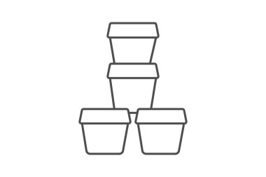 Clay Pots Yığını, vektör, piksel mükemmel, illüstratör dosyası