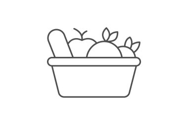 Sebze sepeti, vektör, piksel mükemmel, illüstratör dosyası