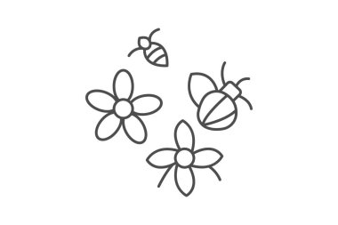 Çiçeklerdeki Arılar, vektör, piksel mükemmel, illüstratör dosyası