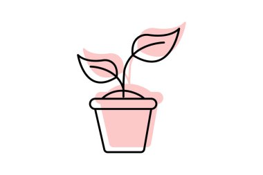 Ot içinde filiz, vektör, piksel mükemmel, illüstratör dosyası