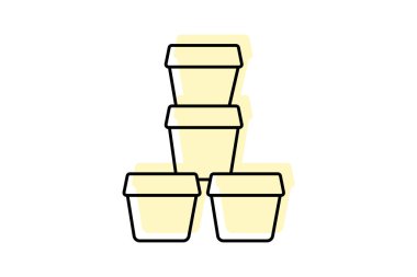 Clay Pots Yığını, vektör, piksel mükemmel, illüstratör dosyası