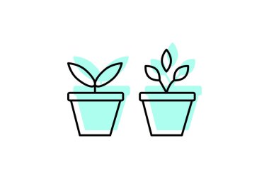 Saksıdaki bitkiler, vektör, piksel mükemmel, illüstratör dosyası