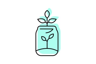 Cam kavanoza yerleştir, vektör, piksel mükemmel, illüstratör dosyası