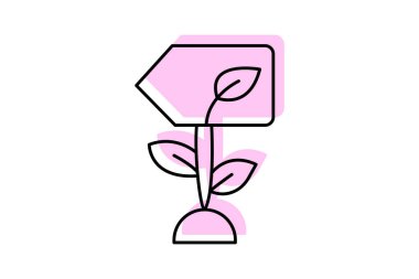 Tahta Bitki Etiketi, vektör, piksel mükemmel, illüstratör dosyası