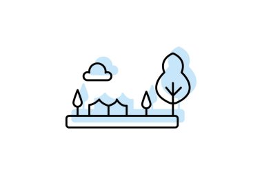 Arka bahçe Sahnesi, vektör, piksel mükemmel, illüstratör dosyası