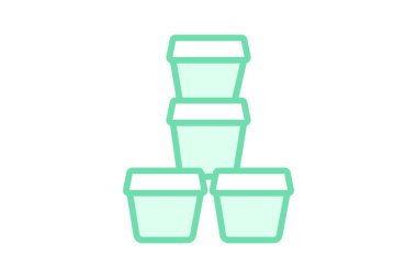 Clay Pots Yığını, vektör, piksel mükemmel, illüstratör dosyası