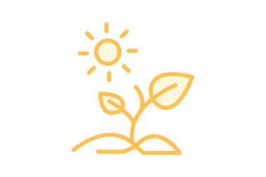 Sapling Under Sun, vektör, piksel mükemmel, illüstratör dosyası