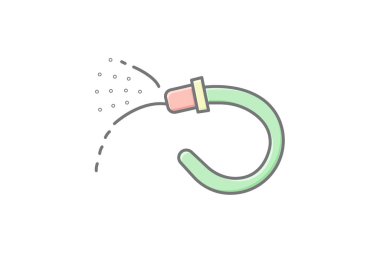 Bahçe hortumu spreyi, vektör, piksel mükemmel, illüstratör dosyası