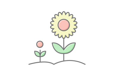 Ayçiçeği bahçesi, vektör, piksel mükemmel, illüstratör dosyası