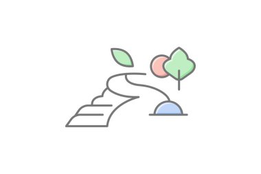 Bahçe Yolu, vektör, piksel mükemmel, illüstratör dosyası