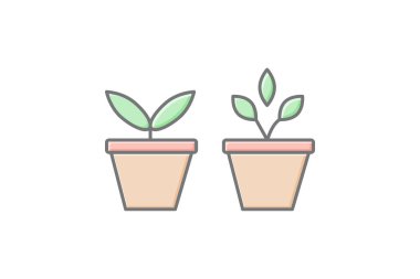 Saksıdaki bitkiler, vektör, piksel mükemmel, illüstratör dosyası