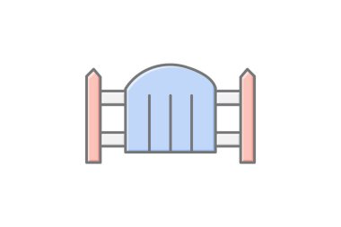 Küçük bahçe kapısı, vektör, piksel mükemmel, illüstratör dosyası