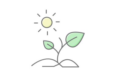 Sapling Under Sun, vektör, piksel mükemmel, illüstratör dosyası