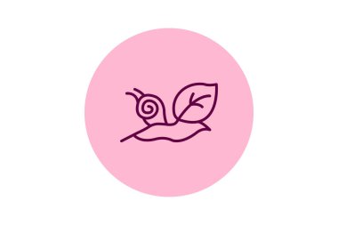 Yaprak üzerindeki salyangoz, vektör, piksel mükemmel, illüstratör dosyası