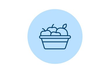 Meyve toplama sepeti, vektör, piksel mükemmel, illüstratör dosyası