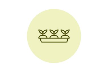 Seedling Tepsisi, vektör, piksel mükemmel, illüstratör dosyası