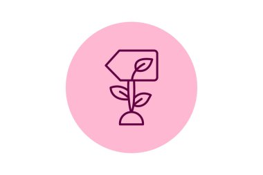 Tahta Bitki Etiketi, vektör, piksel mükemmel, illüstratör dosyası