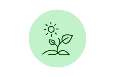 Sapling Under Sun, vektör, piksel mükemmel, illüstratör dosyası