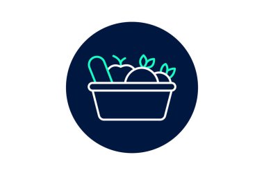 Sebze sepeti, vektör, piksel mükemmel, illüstratör dosyası