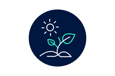 Sapling Under Sun, vektör, piksel mükemmel, illüstratör dosyası