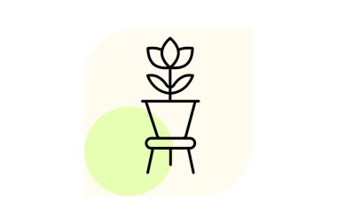 Çiçek saksısı, vektör, piksel mükemmel, illüstratör dosyası