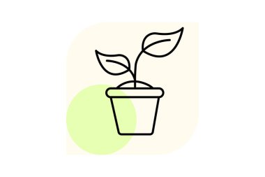 Ot içinde filiz, vektör, piksel mükemmel, illüstratör dosyası