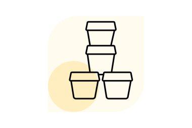 Clay Pots Yığını, vektör, piksel mükemmel, illüstratör dosyası