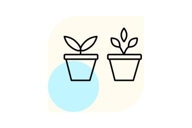 Saksıdaki bitkiler, vektör, piksel mükemmel, illüstratör dosyası