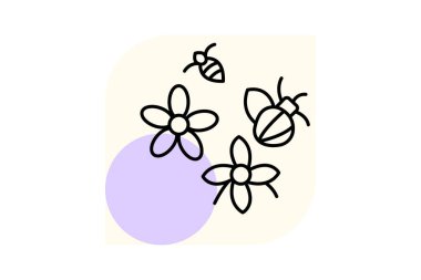 Çiçeklerdeki Arılar, vektör, piksel mükemmel, illüstratör dosyası