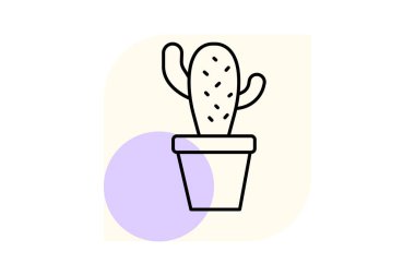 Kaktüs Tencerede, vektör, piksel mükemmel, illüstratör dosyası