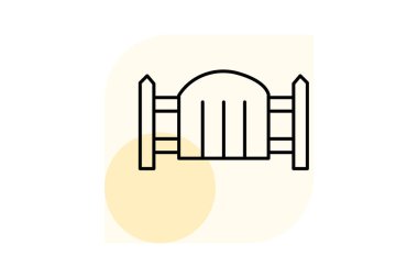 Küçük bahçe kapısı, vektör, piksel mükemmel, illüstratör dosyası